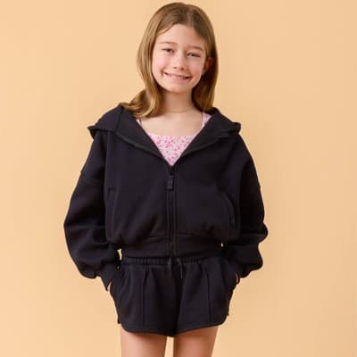 Blogilates Girls' Mommy & Me Marshmallow Hoodie - Black XL