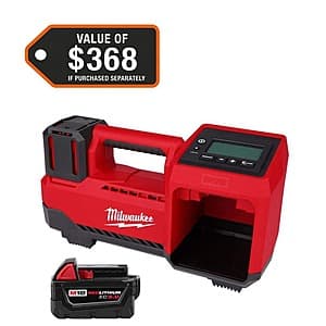 Milwaukee M18 Portable Inflator with 5Ah Battery for $192