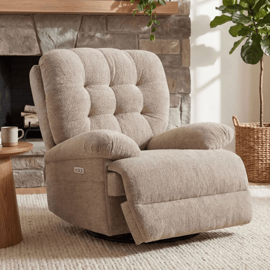 Relax in this Power Swivel Recliner with USB for $280