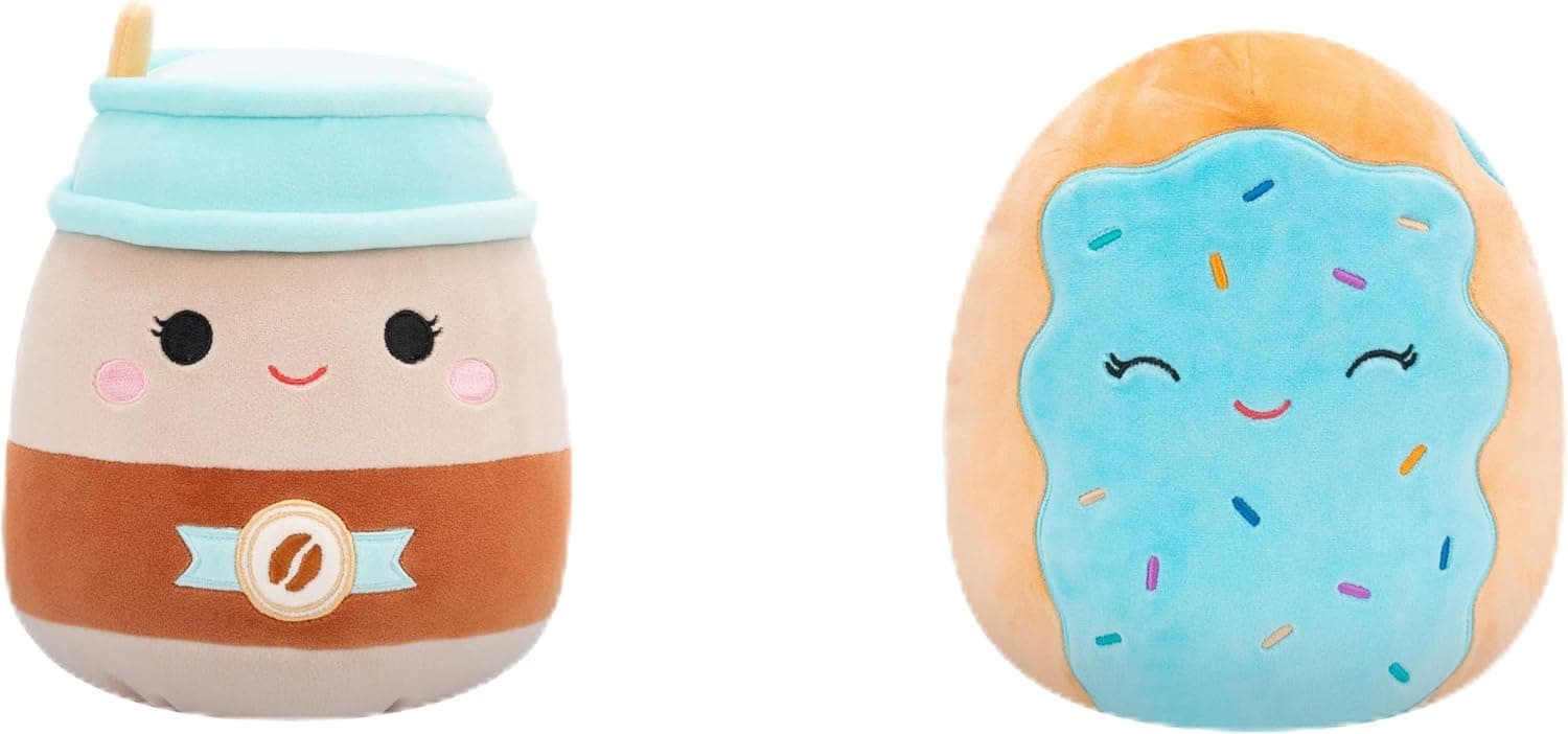 Soft & Cuddly Squishmallows Duo: Coffee & Toaster Pastry Plush