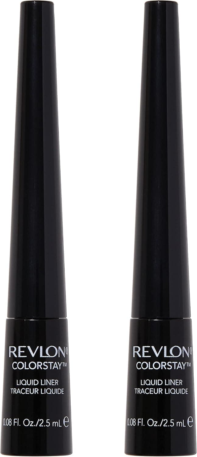 Revlon Liquid Eyeliner, ColorStay Eye Makeup, Smudgeproof, Longwearing with Ultra-Fine Tip, 251 Blackest Black (Pack of 2)