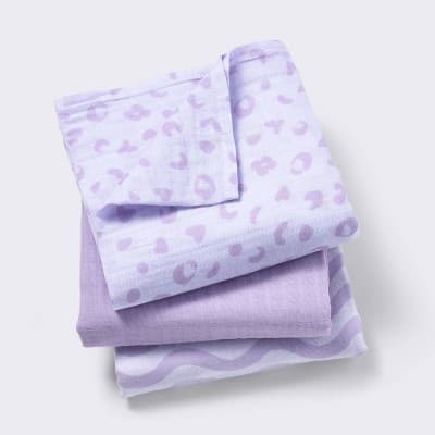 Muslin Swaddle Baby Blanket - Leopard - 3pk - Cloud Island™