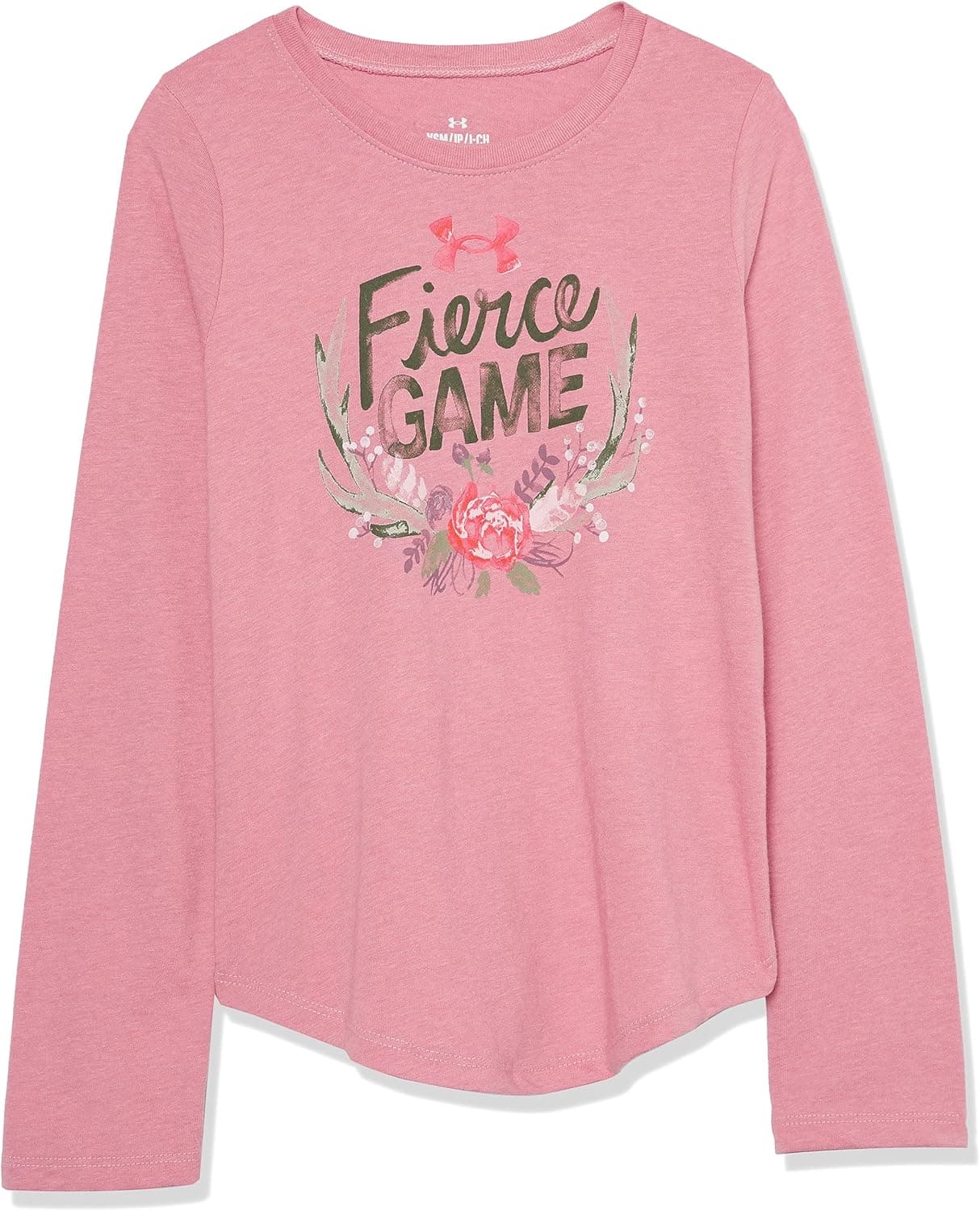 Under Armour Girls' Long Sleeve Performance Graphic Tee, Outdoor Collection, Fizz Pink, YXL