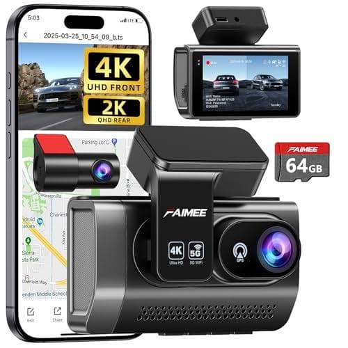 4K Front and Rear Dash Cam with Clear Footage