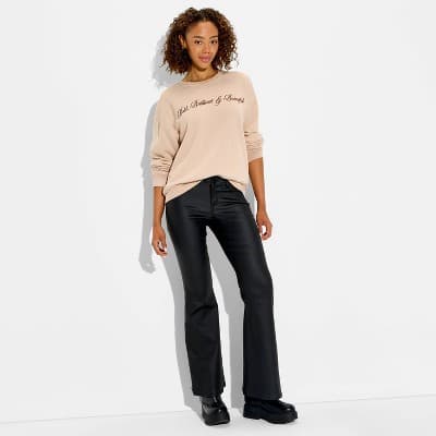 Women's Bold, Brilliant & Beautiful Graphic Pullover Sweatshirt - Beige S