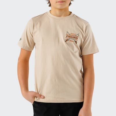 Waggle Boy's Fishing Buddies T-Shirt - Tan S