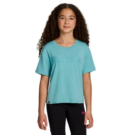 Reebok Girls Relay Slinky Jersey Cropped Short Sleeve T-Shirt, Sizes 4-18