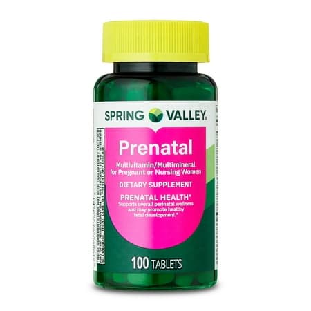 Spring Valley Prenatal Multivitamin/Multimineral for Pregnant and Nursing Women Dietary Supplement Tablets, 100 Count