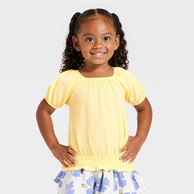 Grayson Mini Toddler Girls' Gauze T-Shirt - Yellow 18M