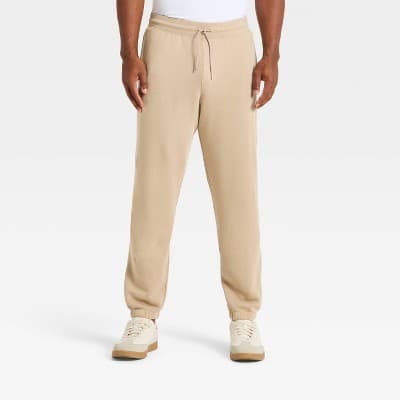 Men's French Terry Joggers - All In Motion™ Sand M