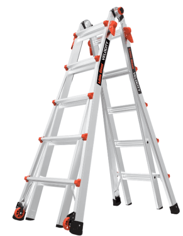 Versatile Ladder with Wheels: Little Giant Velocity 22' Aluminum Ladder