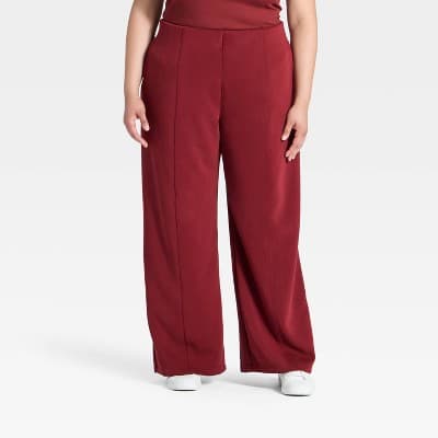 Women's High-Rise Sandwash Pull-On Pants - A New Day™ Maroon 4X