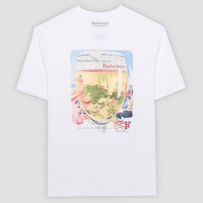 Men's Budweiser Short Sleeve Graphic T-Shirt - White L