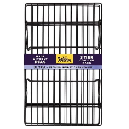 Wilton Ultra Non-Stick 15" x 9" 3-Tier Steel Cooling Rack Foldable Stackable Cooling Grid
