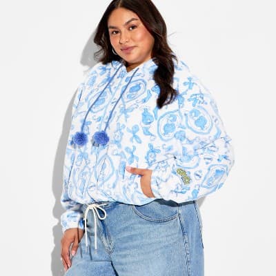 Women's Grinch Zip-Up Graphic Hooded Sweatshirt - White 1X