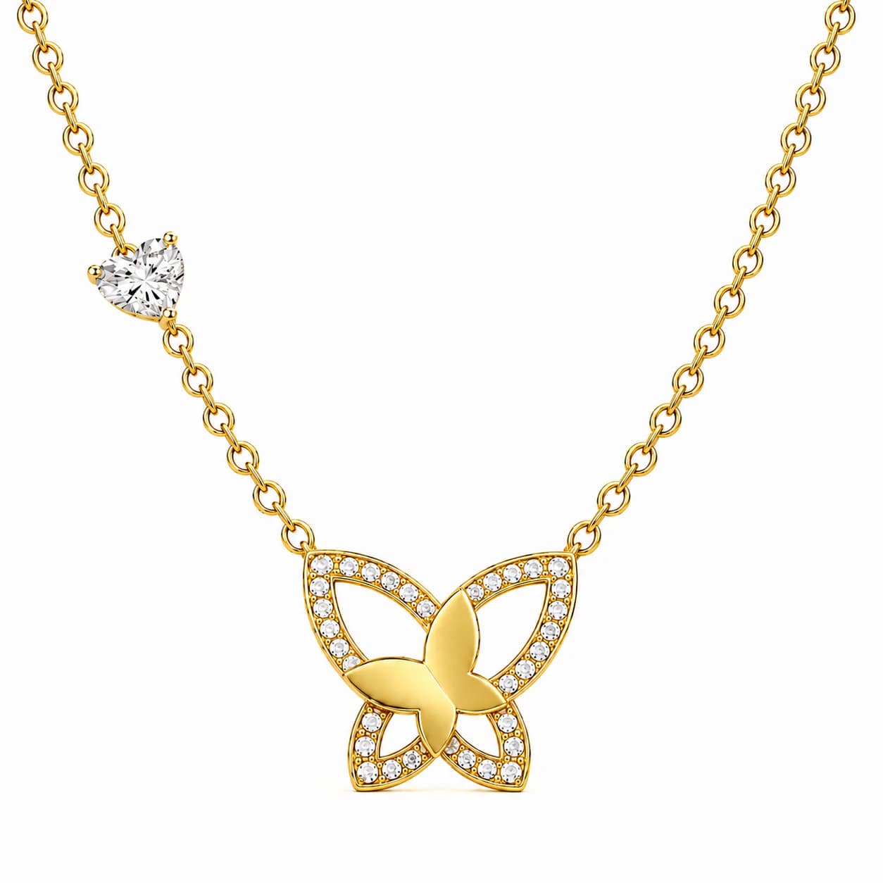 Crystal Butterfly Necklace - $14