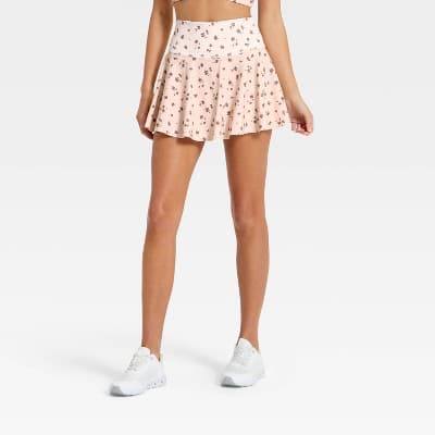 Women's Knit Flowy Skort - JoyLab™ Cream Floral M