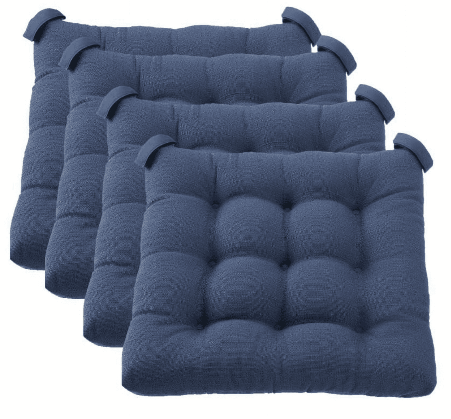 Set-of-4 Mainstays Textured Chair Seat Cushions Walmart