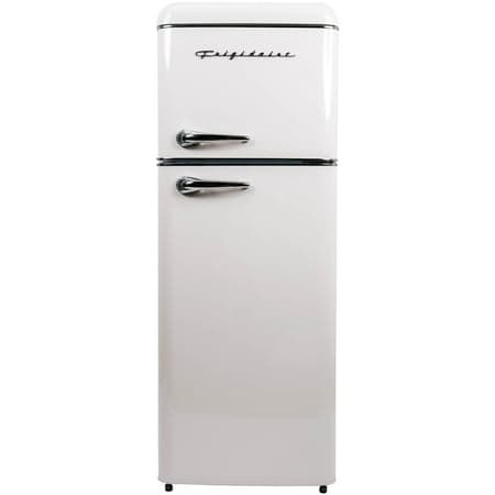 Frigidaire 7.5 Cu. ft. Retro Refrigerator, Apartment Size Top Mount Fridge with Chrome Handles, Cream EFR756
