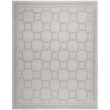 SAFAVIEH Martha Stewart Resort Weave Geometric Wool Area Rug, Driftwood/Grey, 5' x 8'