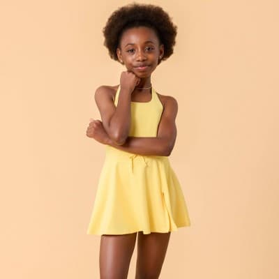 Blogilates Girls' Mommy & Me Game Set Match Dress - Yellow XL