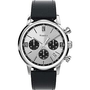 Timex Marlin 40mm Analog Watch (Black/Silver-Tone/Stainless Steel)