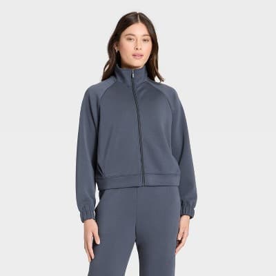 Women's Airy Sleek Full Zip Jacket - All In Motion™ Navy Blue S