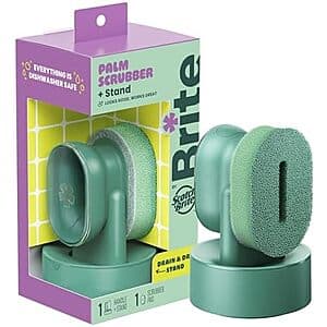 Scotch-Brite Brite Palm Scrubber with Soap Dispenser & Drain + Dry Stand