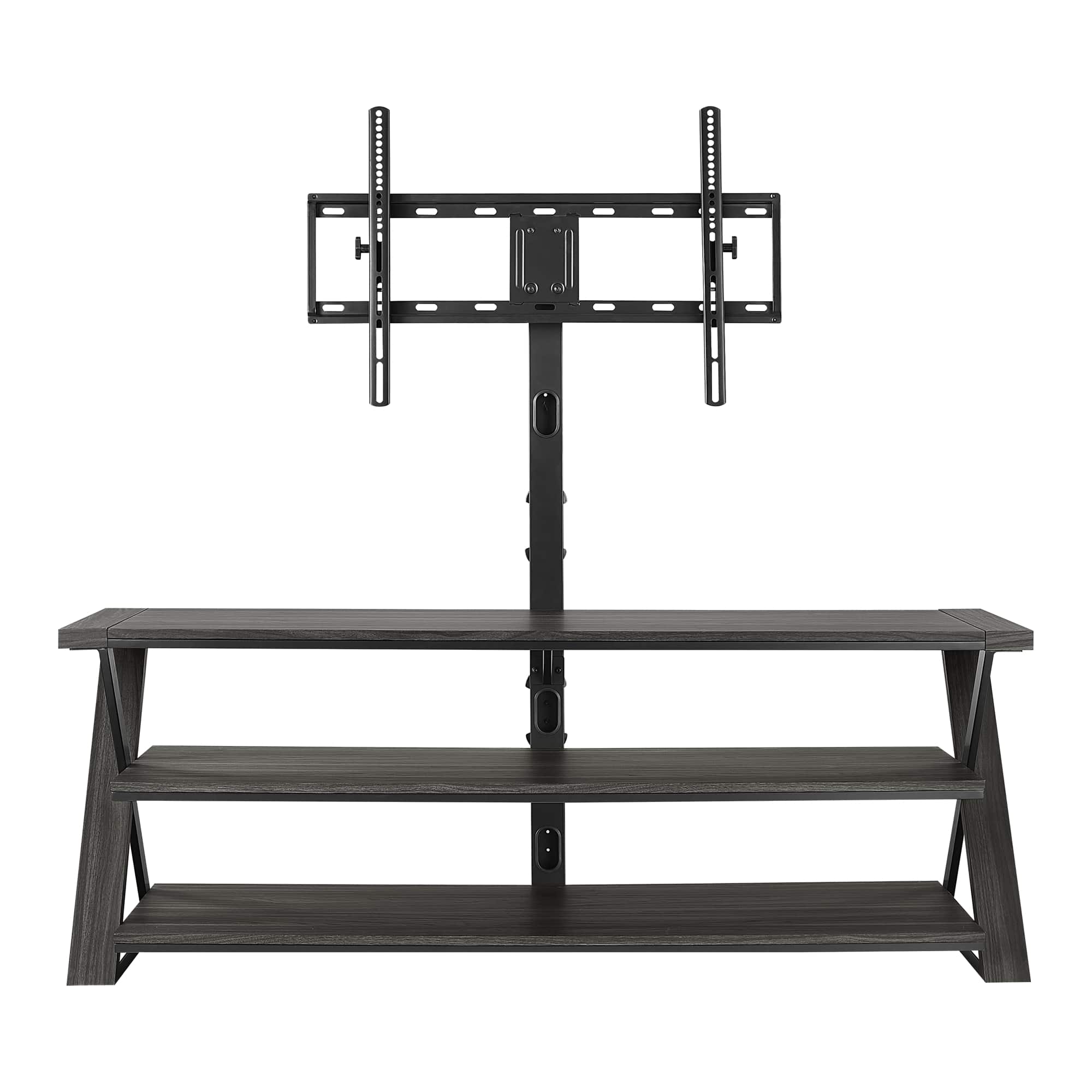 Insignia™ - 3-in-1 TV Stand for Most TVs Up to 70” - Charcoal Gray