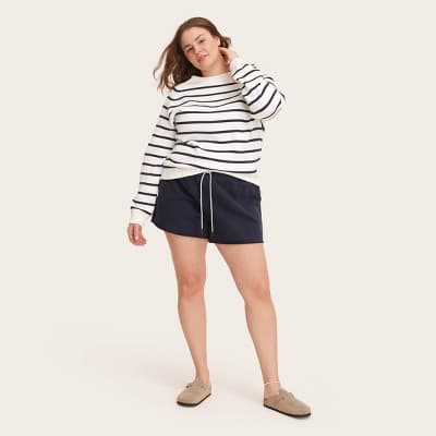 Women's Mid-Rise Pull-On Sweatshorts - Parke x Target Navy Blue 4X