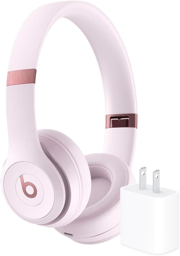 Beats Solo4 in Cloud Pink with Fast Charging USB-C Adapter