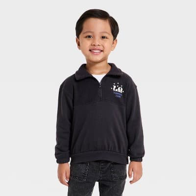 Grayson Mini Toddler Boys' LA Atheletic Club French Terry Quarter Zip Sweatshirt - Gray 3T