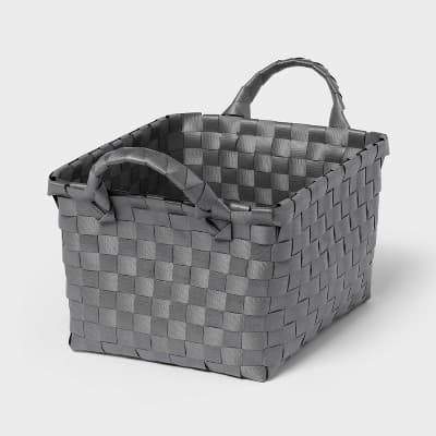Woven Plastic Basket Small Gray - Brightroom™