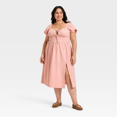 Women's Midi Dress - Universal Thread™ Pink XXL