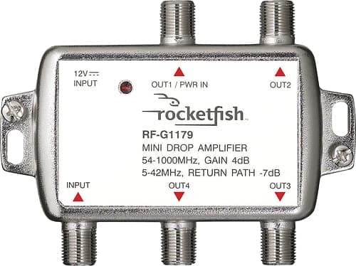 Rocketfish™ - 4 Output Coaxial Amplifier - Silver