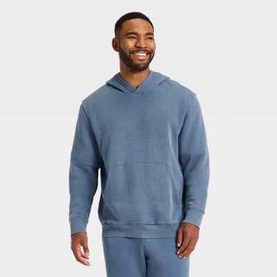 Men's French Terry Pullover Hoodie - All In Motion™ Blue S