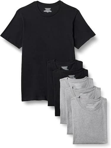 Amazon Essentials Men's Slim Fit Crew Neck T-Shirts, 5-Pack