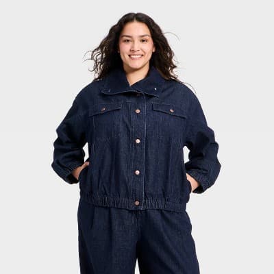 Women's Denim Jacket - A New Day™ Indigo Dark Wash XXL
