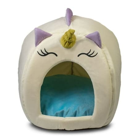 Vibrant Life Small Pet Bed with Removable Pillow, Cream Unicorn Theme