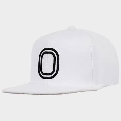 Overtime Adult Flat Brim Snapback Logo Contrast Undervisor Baseball Hat - White