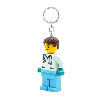 LEGO City Keychain Light - Male Nurse: Minifigure with Batteries, ABS Material, 3.2" Height