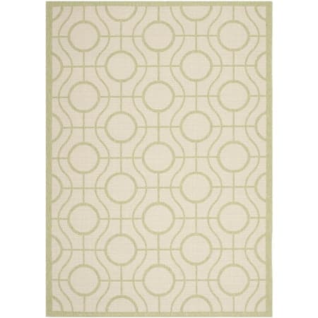 Safavieh Courtyard Brian Geometric Indoor/Outdoor Area Rug, Beige/Sweet Pea, 5'3" x 7'7"