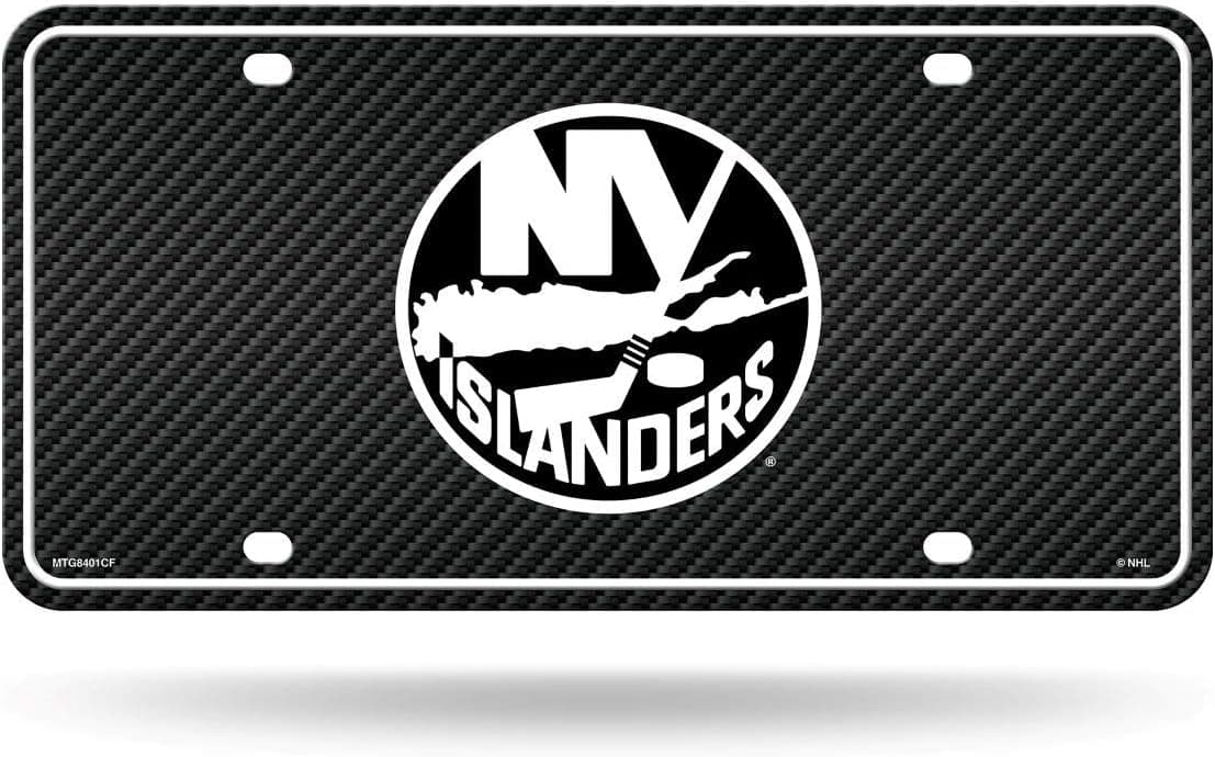 Personalized NHL New York Islanders Carbon Fiber Auto Tag