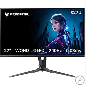 Costco: Acer Predator X27U OLED 1440p 240Hz Gaming Monitor for $320