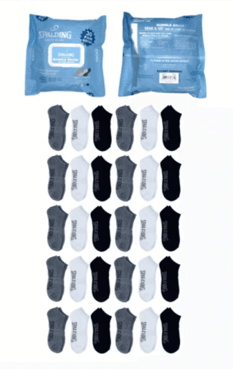 30-Pack Spalding Kid's Bundle Brick No-Show Socks Walmart