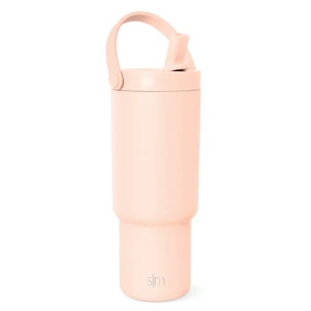 Simple Modern 24 fl oz Insulated Stainless Steel Trek Pivot Tumbler with Straw Lid and Top Handle|Ballet Slipper Pink