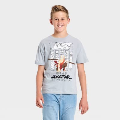 Boys' Avatar: The Last Airbender Oversized Short Sleeve Graphic T-Shirt - Gray S