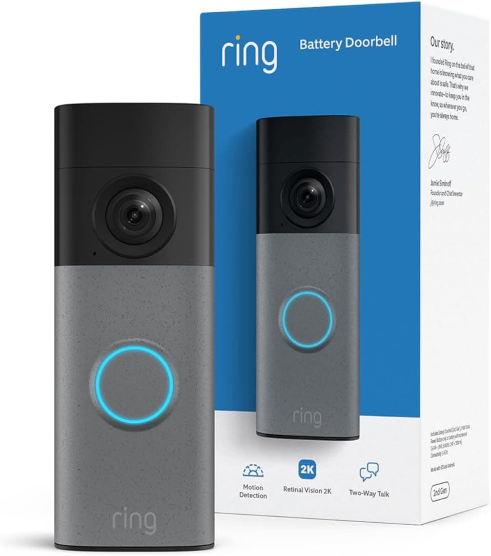 Ring Battery Doorbell with 2K Video and Enhanced Zoom