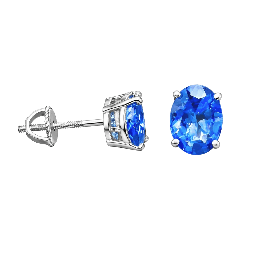 Genuine Tanzanite 925 Silver Studs for $16