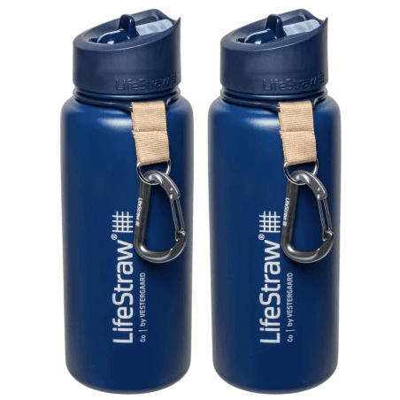 Sip Safely with the 2-Pack LifeStraw Metal Water Bottles for $40